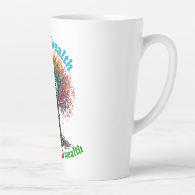 CANECA DE CAFÉ LATTE SAÚDE MENTAL É RIQUEZA ESSENCIAL (Direita)