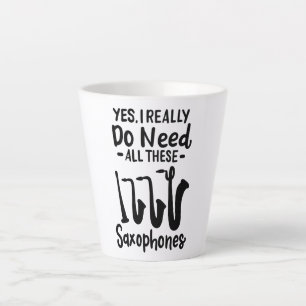 Caneca De Café Latte Saxofone - Tipos Saxofone