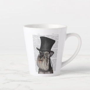 Caneca De Café Latte Schnauzer, Chapéu Formal e Chapéu