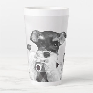 Caneca De Café Latte Schnauzer com câmera