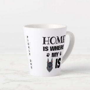 Caneca De Café Latte Schnauzer Home Onde Meu Cachorro É O Nome Do Rosto