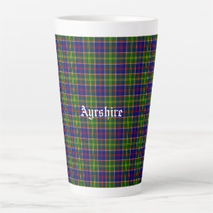 Caneca De Café Latte Scotland Ayrshire District Tartan