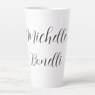 Caneca De Café Latte Script Clássico de Na moda para Adicionar Seu Nome