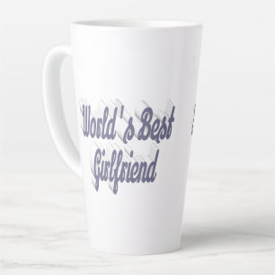 Caneca De Café Latte script namorada cinza
