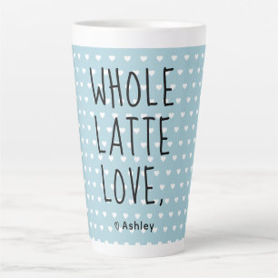 Caneca De Café Latte Script preto de amor latente inteiro com namorados