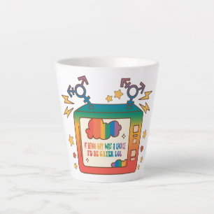 Caneca De Café Latte Se fosse Gay, eu seria Gayer - Arco-Íris