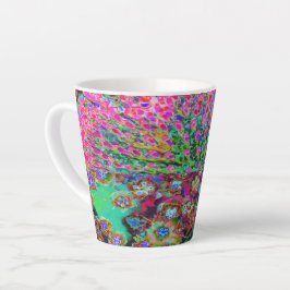 Caneca De Café Latte Sedum Roxo Groovy Abstrato Psicodélico
