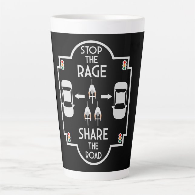 Caneca De Café Latte Segurança rodoviária (Frente)