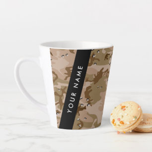 Caneca De Café Latte Seixos de Camuflagem do Deserto, Seu nome, Persona
