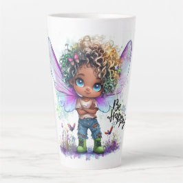 Caneca De Café Latte Seja Feliz Lil Fairy Latte Mug