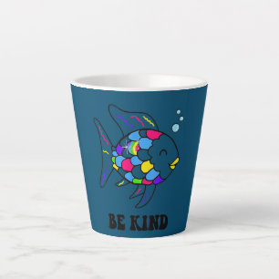 Caneca De Café Latte Seja Gentil Peixe Arco-Íris Professor Vida Ensino