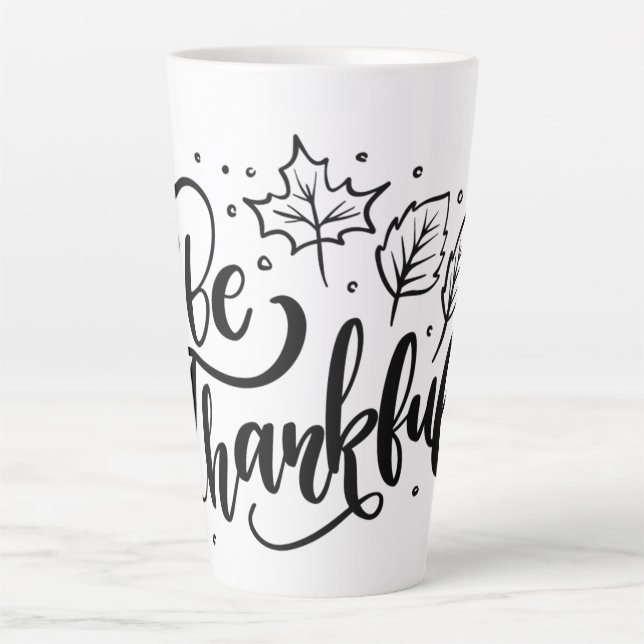 Caneca De Café Latte Seja grato (Frente)