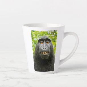 Caneca De Café Latte Selfie de Macaco