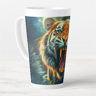 Caneca De Café Latte Selva-lua-lua de Tiger Rajada