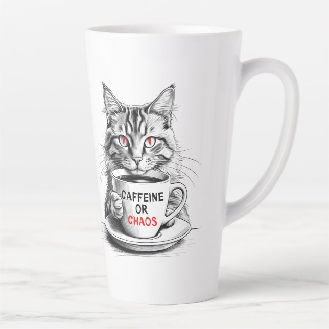 Caneca De Café Latte Sem Café Não Há Misericórdia Gato Amante de Café (Direita)