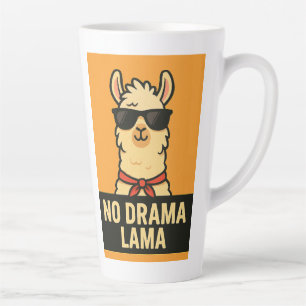 Caneca De Café Latte Sem Drama Lama - Encher Apenas Vibes