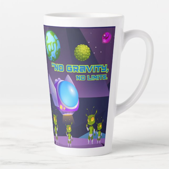 Caneca De Café Latte Sem limites de gravidade (Direita)