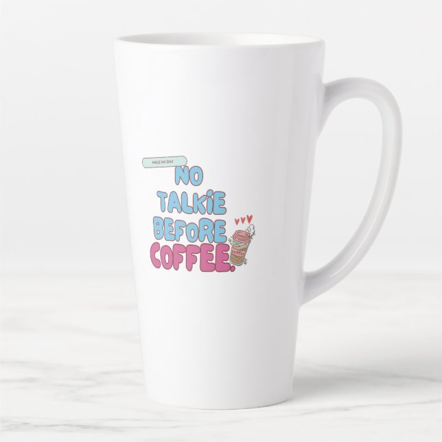 Caneca De Café Latte Sem Talkantes do Café - Cota Engraçada (Direita)