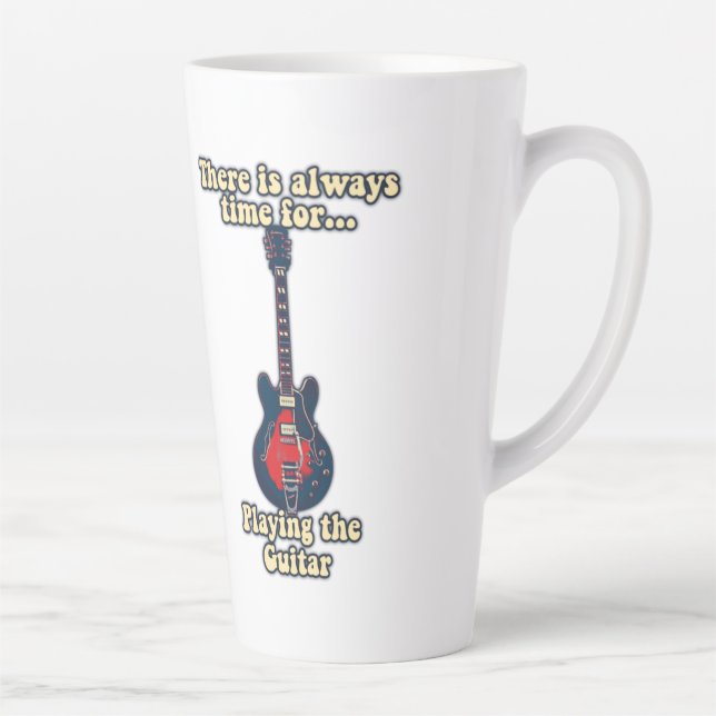 Caneca De Café Latte Sempre há tempo para tocar violão (Direita)
