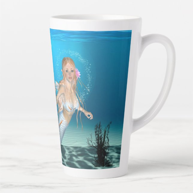 Caneca De Café Latte Sereia Adorável (Direita)