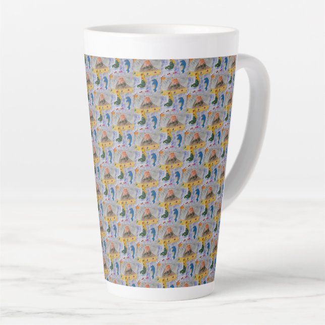Caneca De Café Latte Sereia Ilha Latte Mug (Ângulo direito)