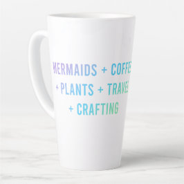 Caneca De Café Latte Sereias + Café + Plantas + Viagem + Arranjo