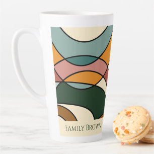 Caneca De Café Latte Serena Savana Suave Abstrata Terrosa Nome da Famíl