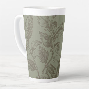 Caneca De Café Latte Serene Sage Green   Folheto Informativo Botânico N