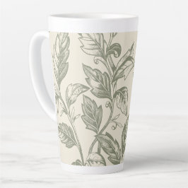 Caneca De Café Latte Serene Sage Green | Rustic Vine Charm Cottagecore