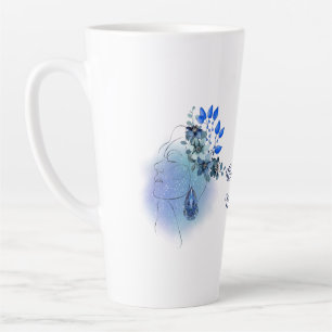 Caneca De Café Latte Serenidade Aquamarine Personalizada, Março