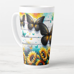 Caneca De Café Latte Serenidade de girassol