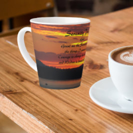 Caneca De Café Latte Serenity Prayer Orange Sunset Landscape