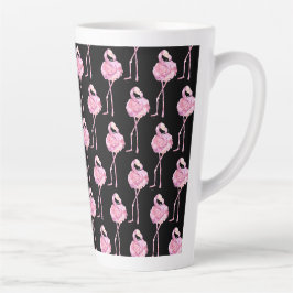Caneca De Café Latte Série Flamingo Ternura Design 3