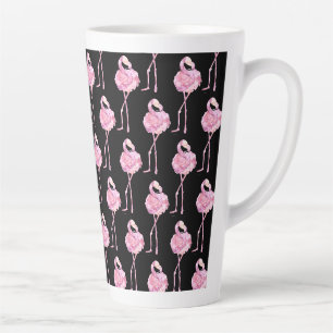 Caneca De Café Latte Série Flamingo Ternura Design 3