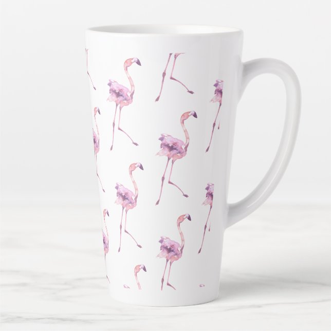 Caneca De Café Latte Série Flamingo Ternura Design 5  (Direita)