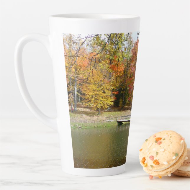 Caneca De Café Latte Sete Primaveras Call Bridge III Autumn Landscape (In Situ)