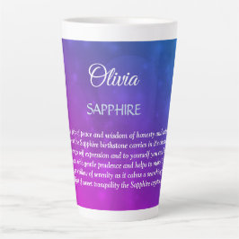 Caneca De Café Latte Setembro de Birthstone Sapphire design