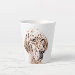 Caneca De Café Latte Setter Inglês Laranja Belton Pintando Arte Cão