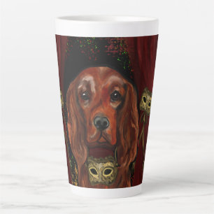 Caneca De Café Latte Setter Vermelho Irlandês Cartão Postal