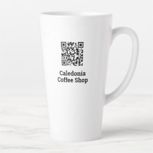 Caneca De Café Latte Seu Design de código QR