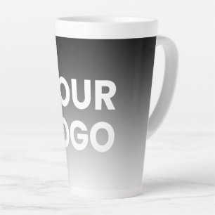 Caneca De Café Latte Seu logotipo e gradiente de cor editável moderno