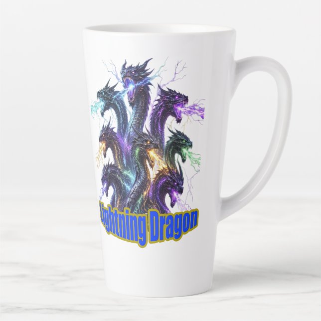 Caneca De Café Latte Seven-Headed Lightning Dragon (Direita)