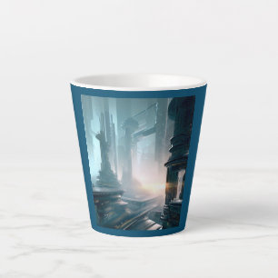 Caneca De Café Latte SF Cidade Futurística 4