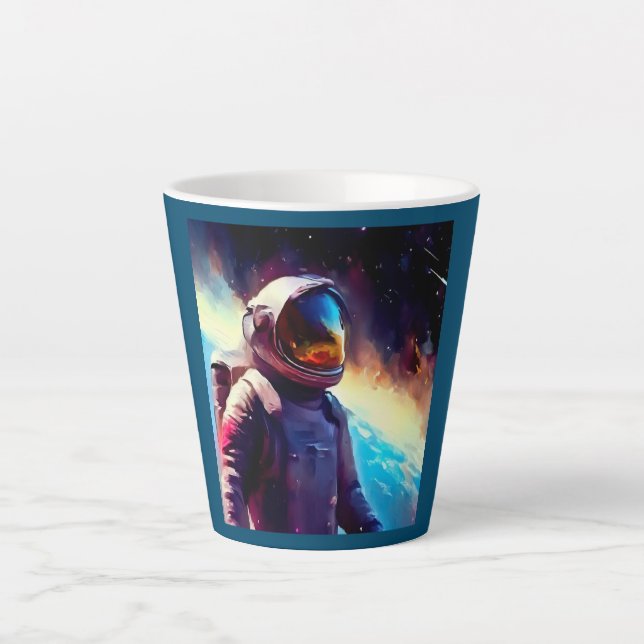 Caneca De Café Latte SF Herói do Espaço 1 (Frente)