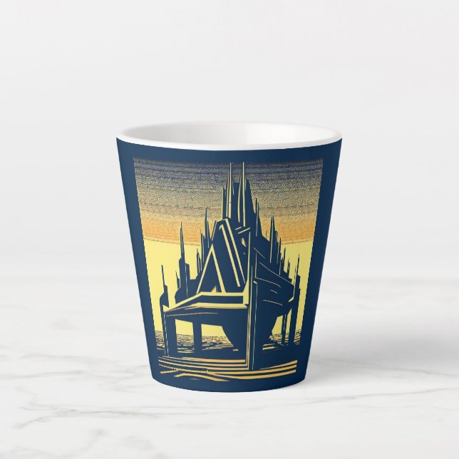 Caneca De Café Latte SF Igreja Futurística 2 (Frente)