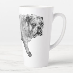 Caneca De Café Latte Shaded Buldogue Morning