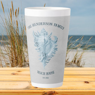 Caneca De Café Latte Shell Blue Conch
