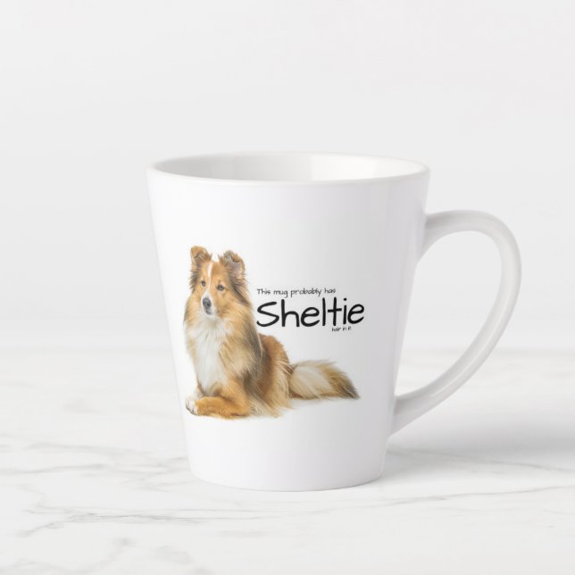 Caneca De Café Latte Sheltie Hair (Direita)