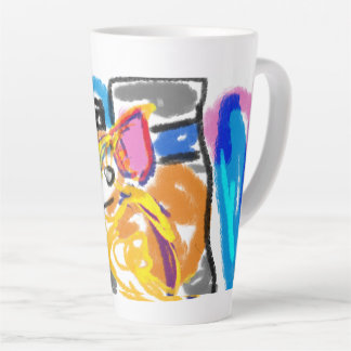 Caneca De Café Latte Shiba Inu na cidade