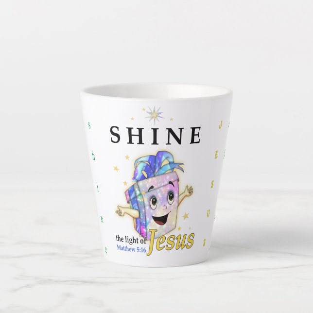 Caneca De Café Latte Shine Jesus Brile (Frente)